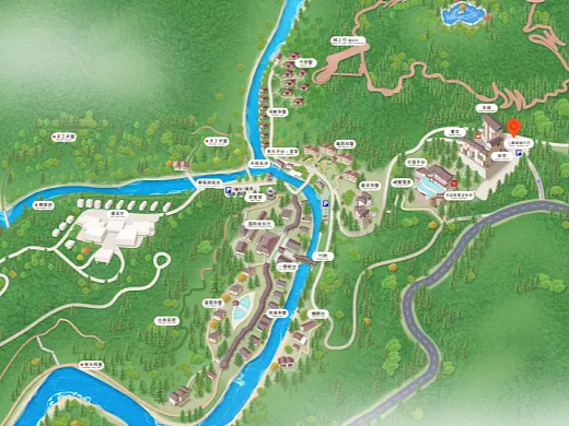彬村山华侨农场结合景区手绘地图智慧导览和720全景技术，可以让景区更加“动”起来，为游客提供更加身临其境的导览体验。